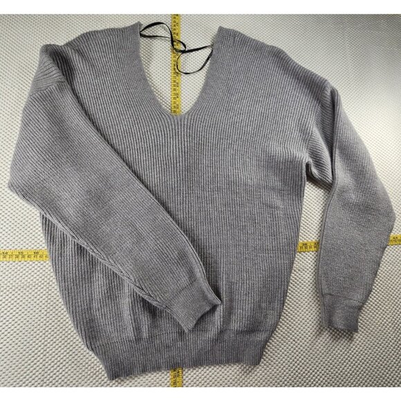 Forever 21 Women's 2X Gray Long Sleeve Twist Front Crop Y2K Cozy Soft - Picture 3 of 14